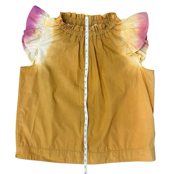 Sea New York Zelda Top Women’s Size 6 Colorful Dip Dye Flutter Sleeves Cotton - Picture 13 of 14